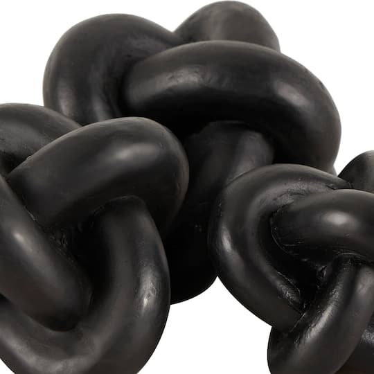 Black Geometric Knot Inspired Sculpture Set